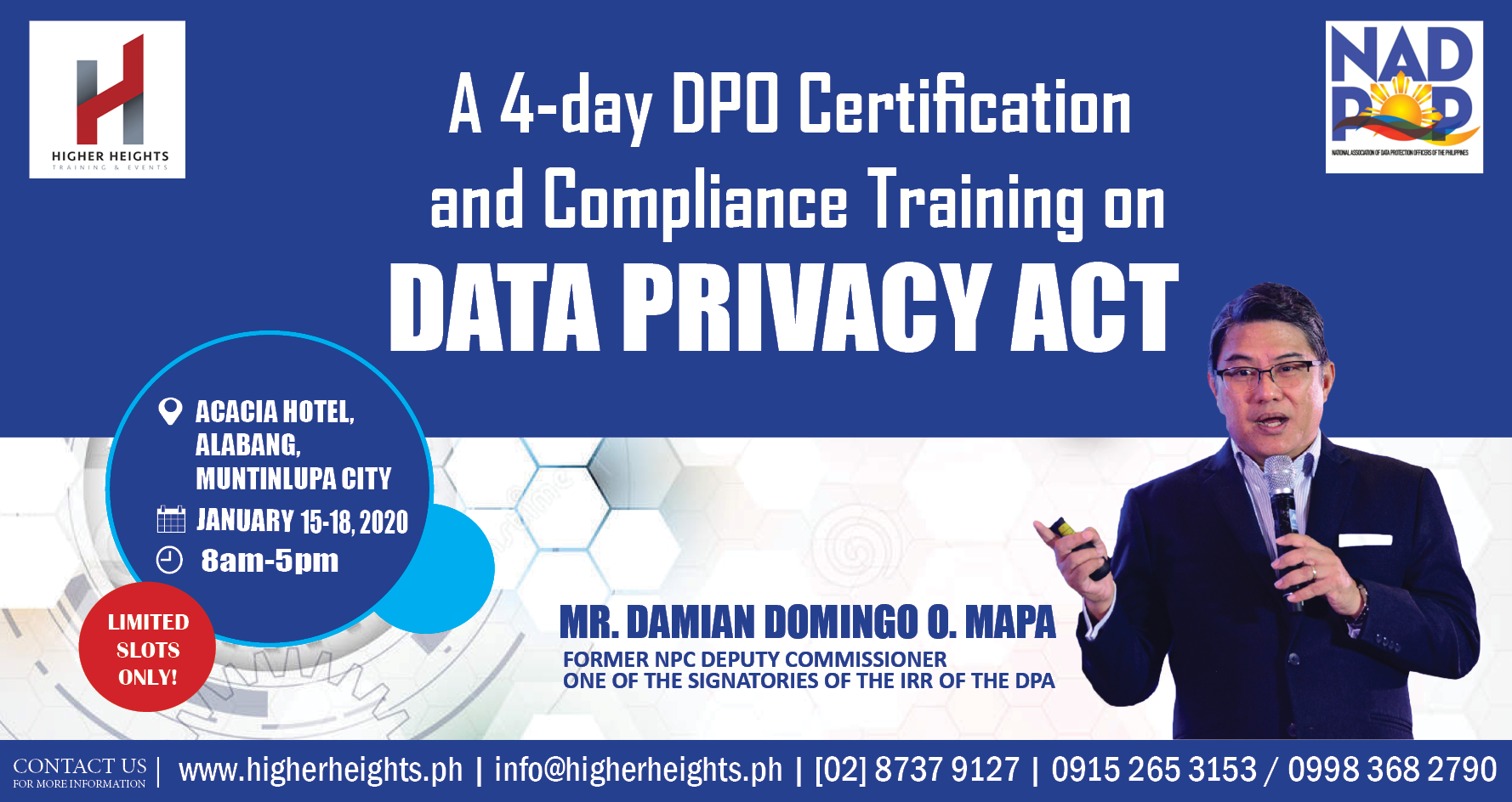 A 4 Day DPO Certification and Compliance Training on Data Privacy Act